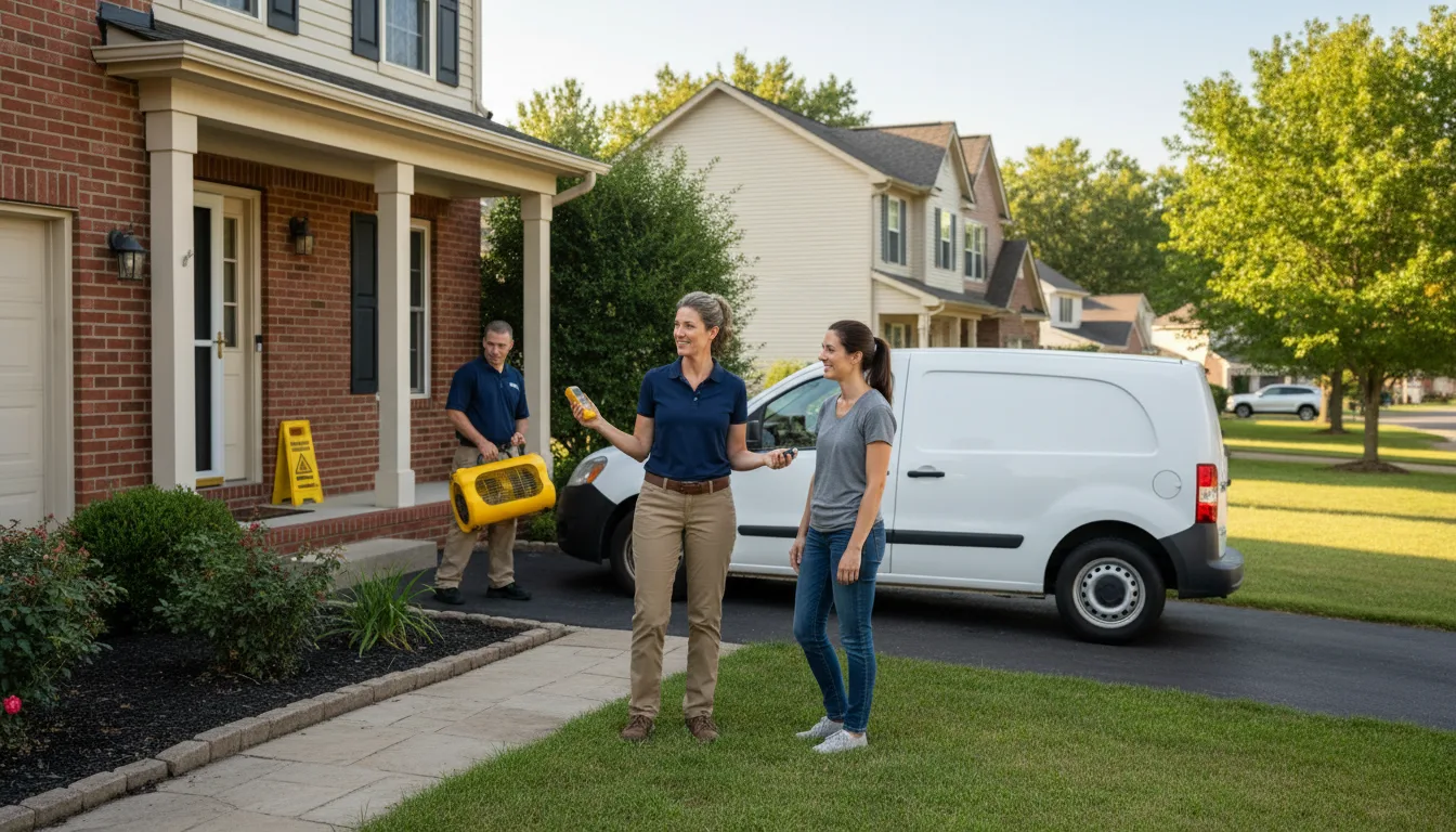 Residential water damage restoration in Marietta, IL